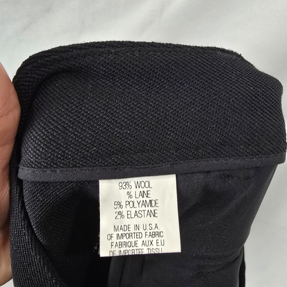 Theory Women's Size 10 Black Wide Leg Wool Blend Pique Trouser Pants Office Work - Picture 8 of 8